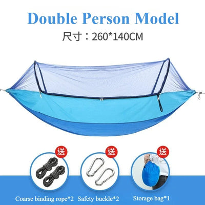 Camping Hammock with Mosquito Net 2025 – Outdoor Sleeping Hammock for Camping & Garden with Storage Bag