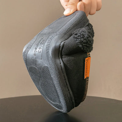 Men’s Suede House Slippers – Warm Plush Indoor Shoes with Non-Slip TPR Sole & Memory Foam
