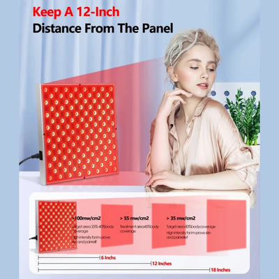 LED Red Light Therapy Panel – 225 LEDs 660nm & 850nm for Anti-Aging & Pain Relief