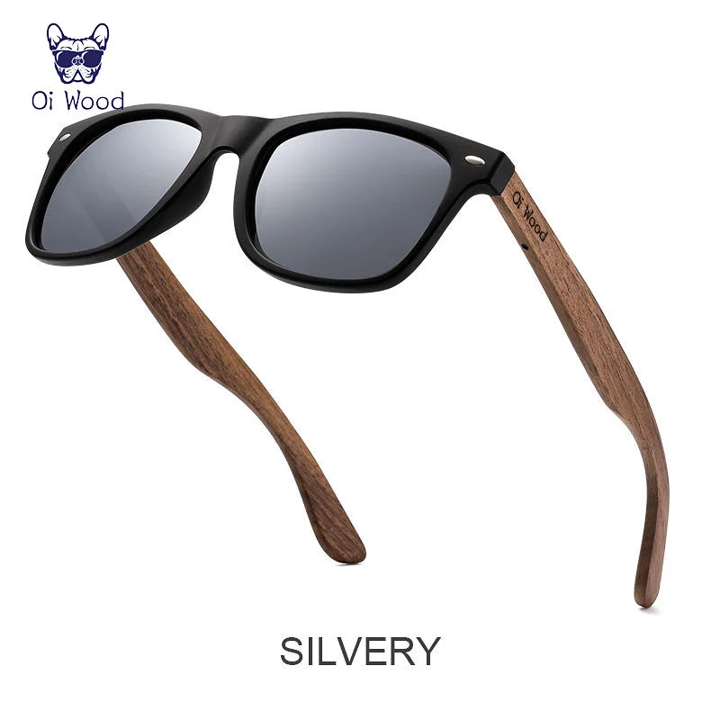 Oi Wood Natural Wooden Sunglasses – Polarized UV400 Fashion Oval Frames for Men & Women