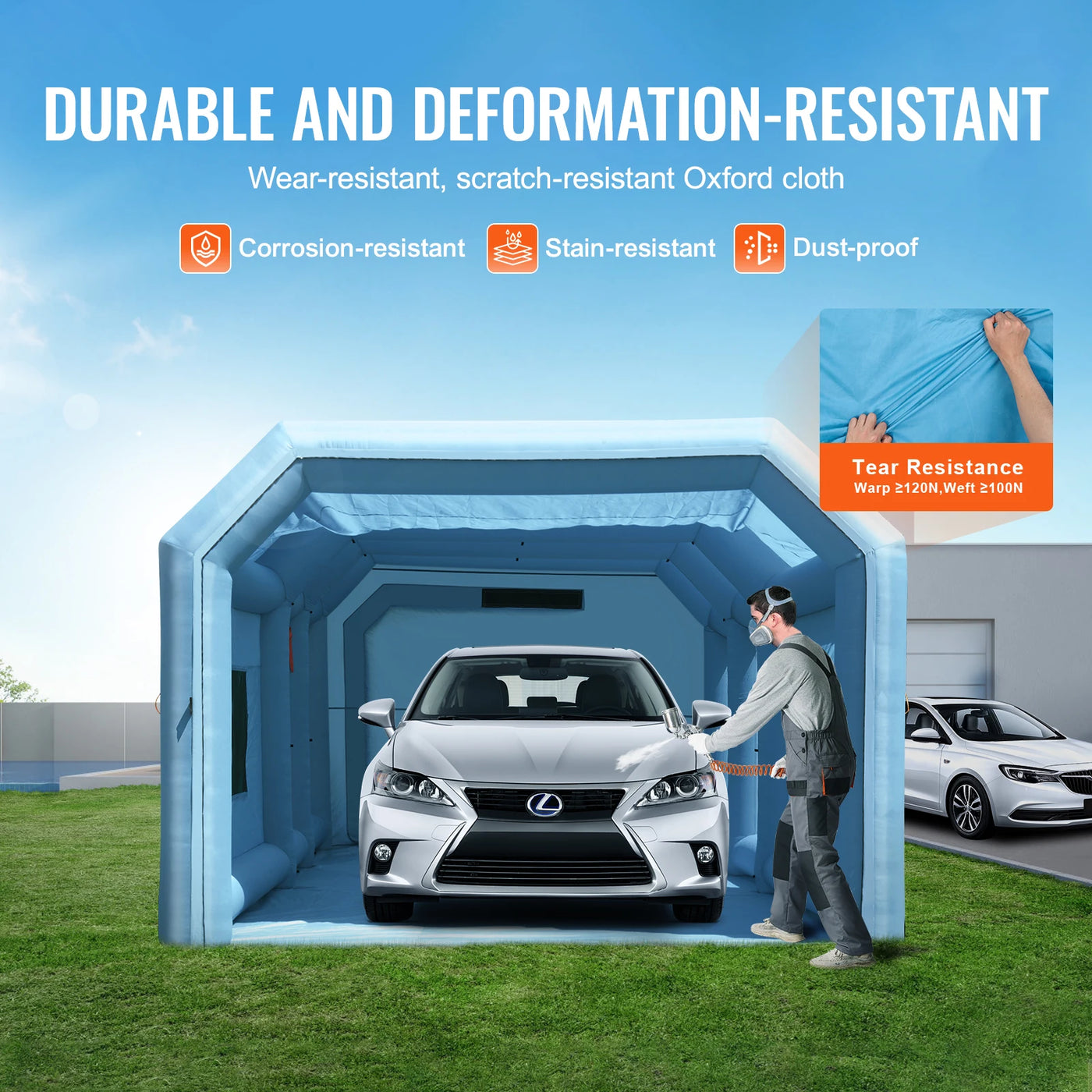 SucceBuy Inflatable Paint Booth – Portable Car Spray Booth with Dual Blowers & Advanced Air Filtration System