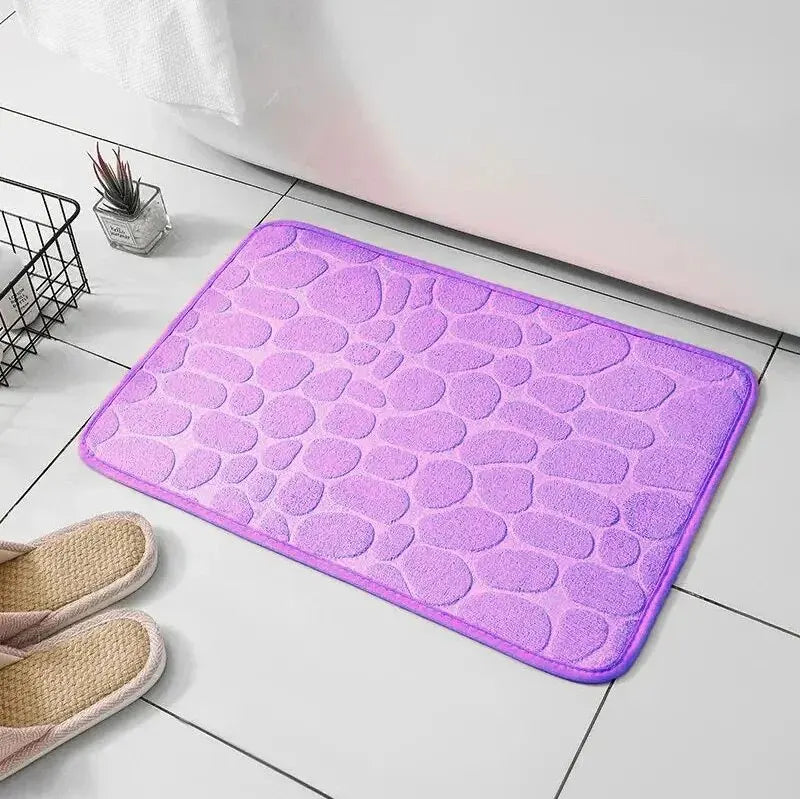 Embossed Fiber Non-Slip Floor Mat for Bathroom & Living Room