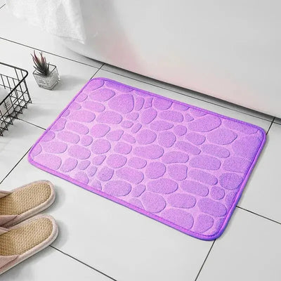 Embossed Fiber Non-Slip Floor Mat for Bathroom & Living Room