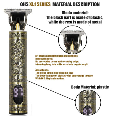 T9 Electric Hair Clipper – 0mm Precision Trimmer for Men