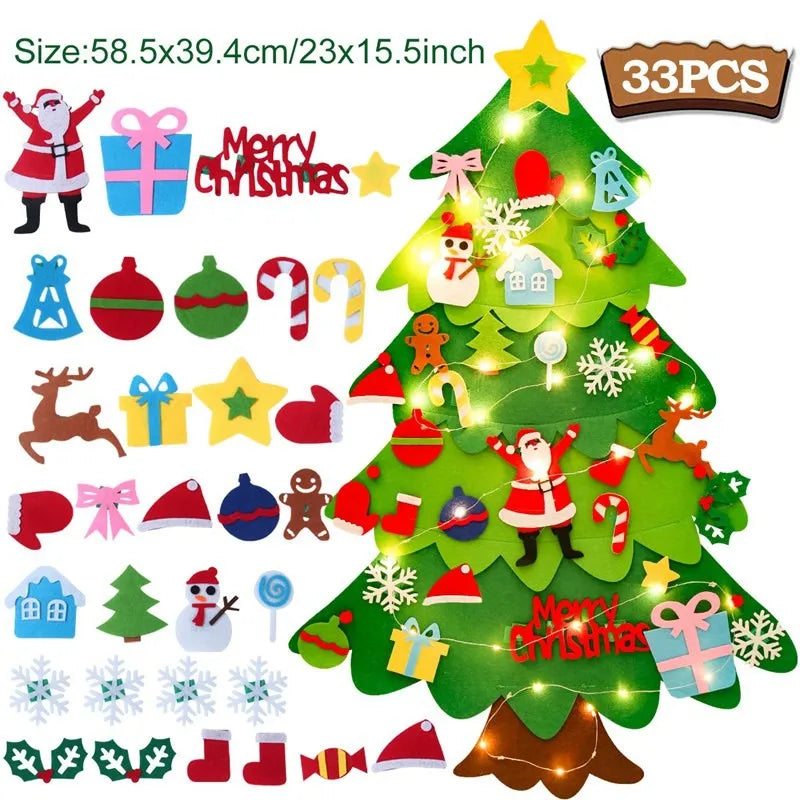 DIY Felt Christmas Tree for Kids – Home Decoration with Removable Ornaments (2025 Xmas)