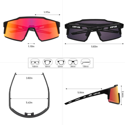 Kapvoe Polarized Cycling Glasses – UV400 Ultra-Light TR90 Sports Eyewear for Road & MTB