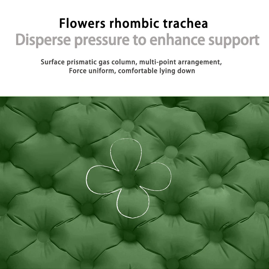 Outdoor Camping Double Inflatable Mattress – Extra Wide Ultralight Sleeping Pad with Built-In Pump