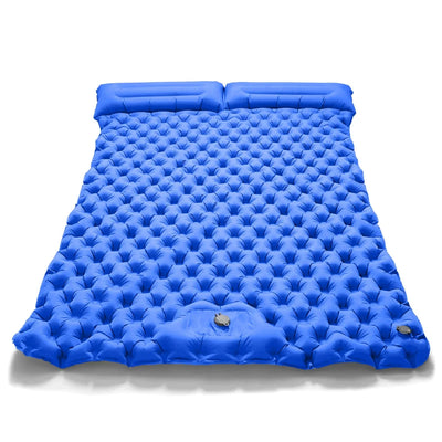 Outdoor Camping Double Inflatable Mattress – Extra Wide Ultralight Sleeping Pad with Built-In Pump