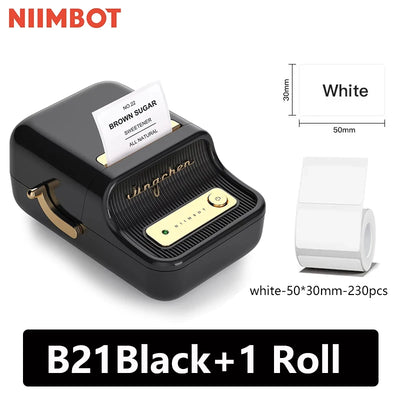 Niimbot B21 / B21S Mini Portable Thermal Label Printer – Bluetooth Wireless Sticker Printer for Home & Office