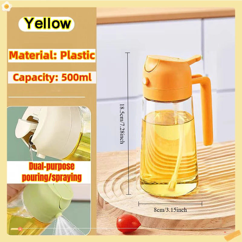 Olive Oil Sprayer – Plastic Oil & Vinegar Bottle with Brush