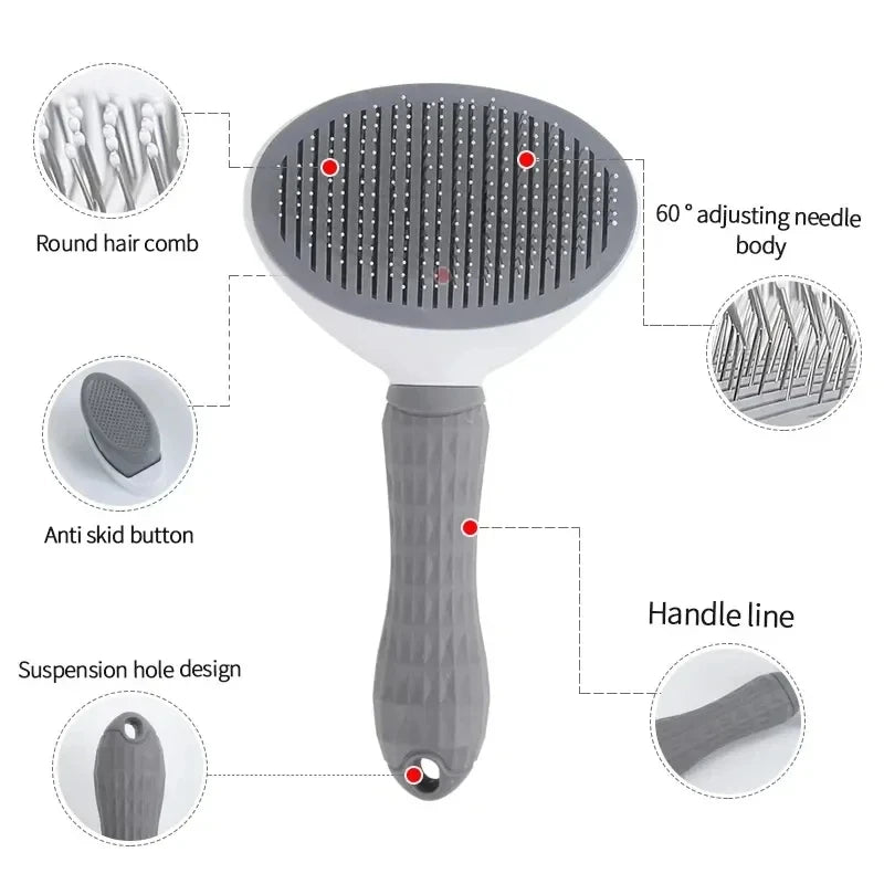 Self-Cleaning Pet Hair Brush – Grooming Comb for Dogs & Cats