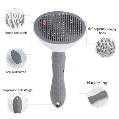 Self-Cleaning Pet Hair Brush – Grooming Comb for Dogs & Cats